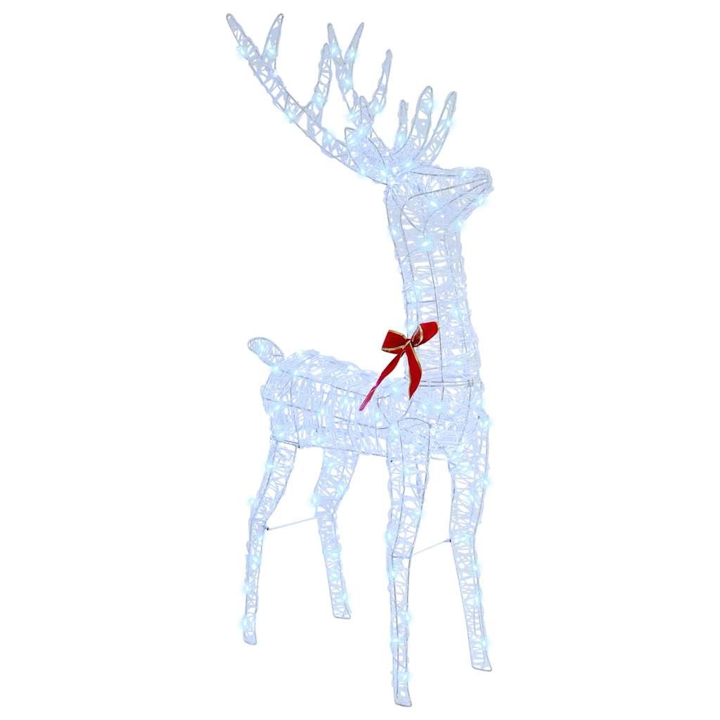 vidaXL Reindeer Pull Sleigh Cold white 70 x 26 x 130 cm Acrylic