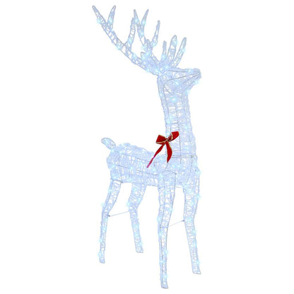 vidaXL Reindeer Pull Sleigh Cold white 70 x 26 x 130 cm Acrylic