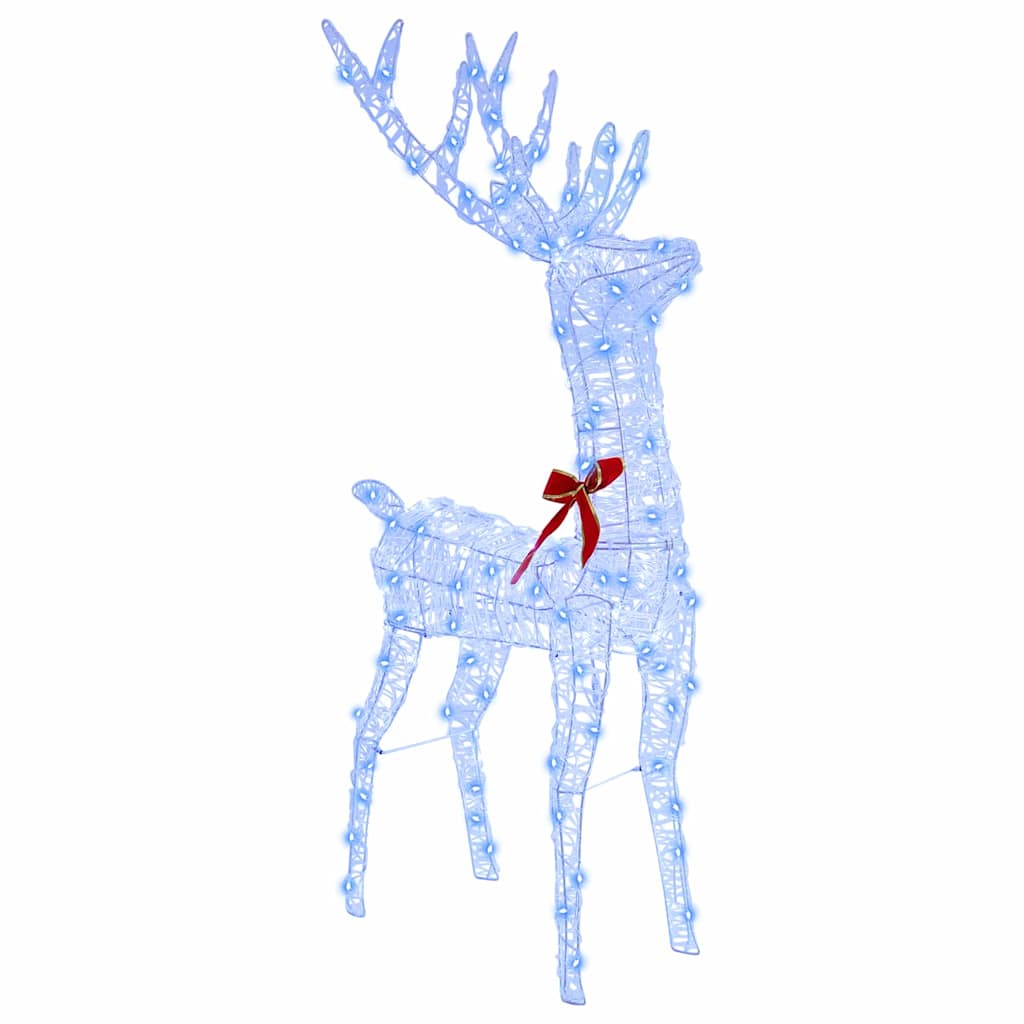 vidaXL Reindeer Pull Sleigh Blue 70 x 24 x 128 cm Acrylic 200 LEDs