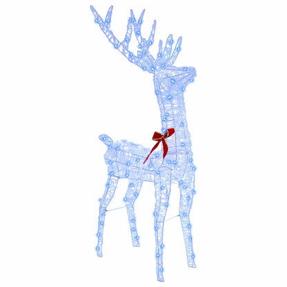 vidaXL Reindeer Pull Sleigh Blue 70 x 24 x 128 cm Acrylic 200 LEDs