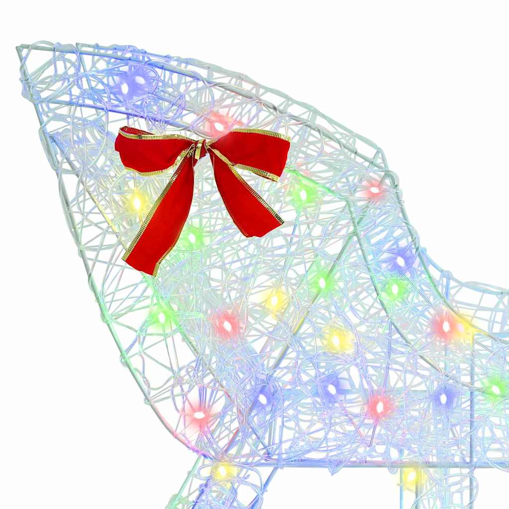 vidaXL Reindeer Pull Sleigh Colourful 70 x 26 x 129 cm Acrylic