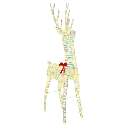 vidaXL Reindeer Pull Sleigh Warm white 70 x 26 x 129 cm PET