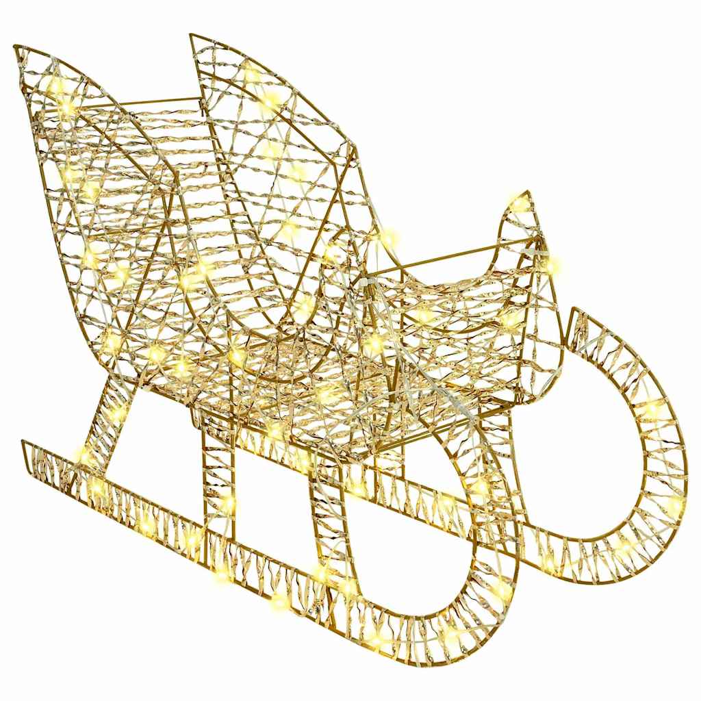 vidaXL Reindeer Pull Sleigh 200 LEDs Warm white 70 x 26 x 129 cm PET