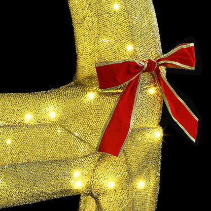 vidaXL Reindeer Pull Sleigh Warm white 151 x 28 x 128.5 cm Fabric