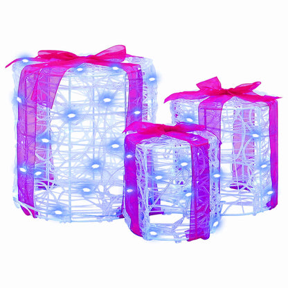 vidaXL Gift Box Decoration 3 pcs Blue 20 x 20 x 21 cm Acrylic