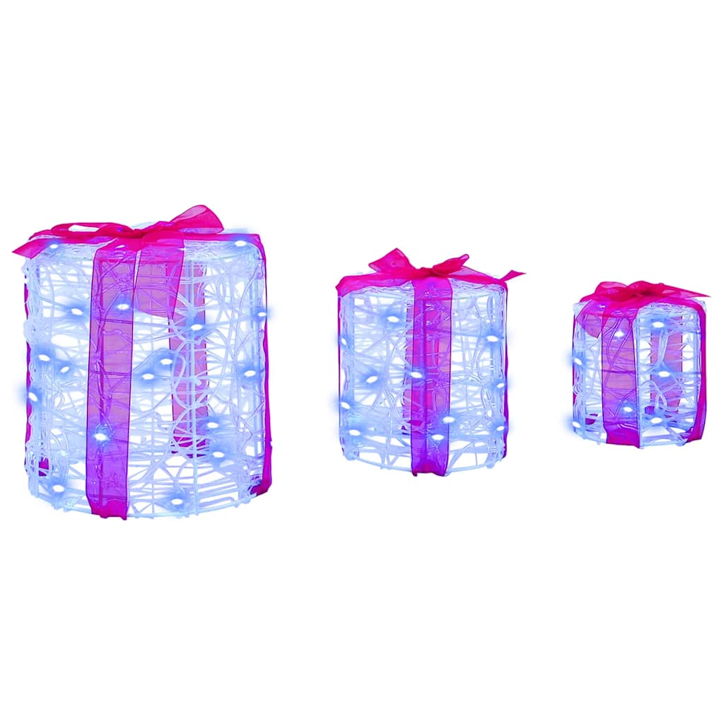 vidaXL Gift Box Decoration 3 pcs Blue 20 x 20 x 21 cm Acrylic
