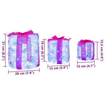 vidaXL Gift Box Decoration 3 pcs Blue 20 x 20 x 21 cm Acrylic
