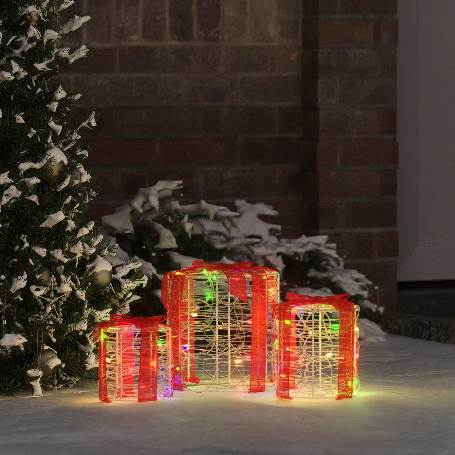 vidaXL Gift Box Decoration 3 pcs Colourful 20 x 20 x 21 cm Acrylic