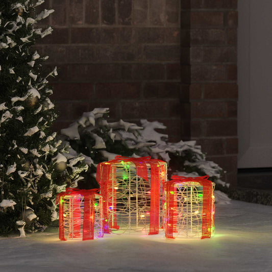vidaXL Gift Box Decoration 3 pcs Colourful 20 x 20 x 21 cm Acrylic