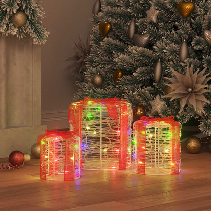 vidaXL Gift Box Decoration 3 pcs Colourful 20 x 20 x 21 cm Acrylic