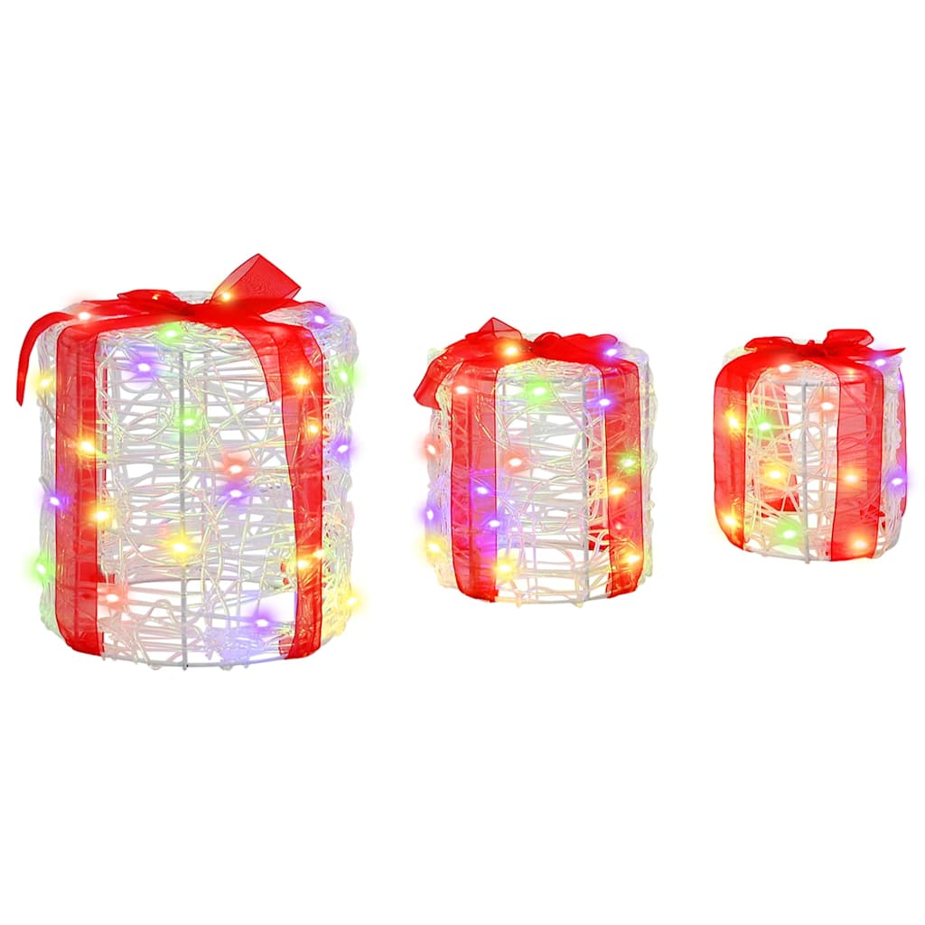 vidaXL Gift Box Decoration 3 pcs Colourful 20 x 20 x 21 cm Acrylic