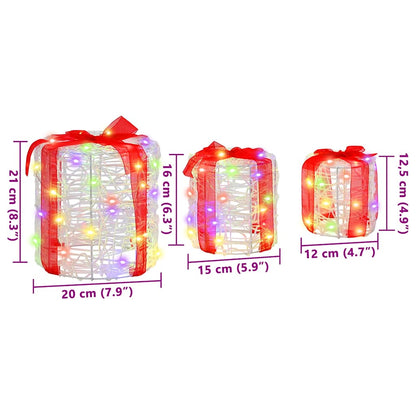 vidaXL Gift Box Decoration 3 pcs Colourful 20 x 20 x 21 cm Acrylic