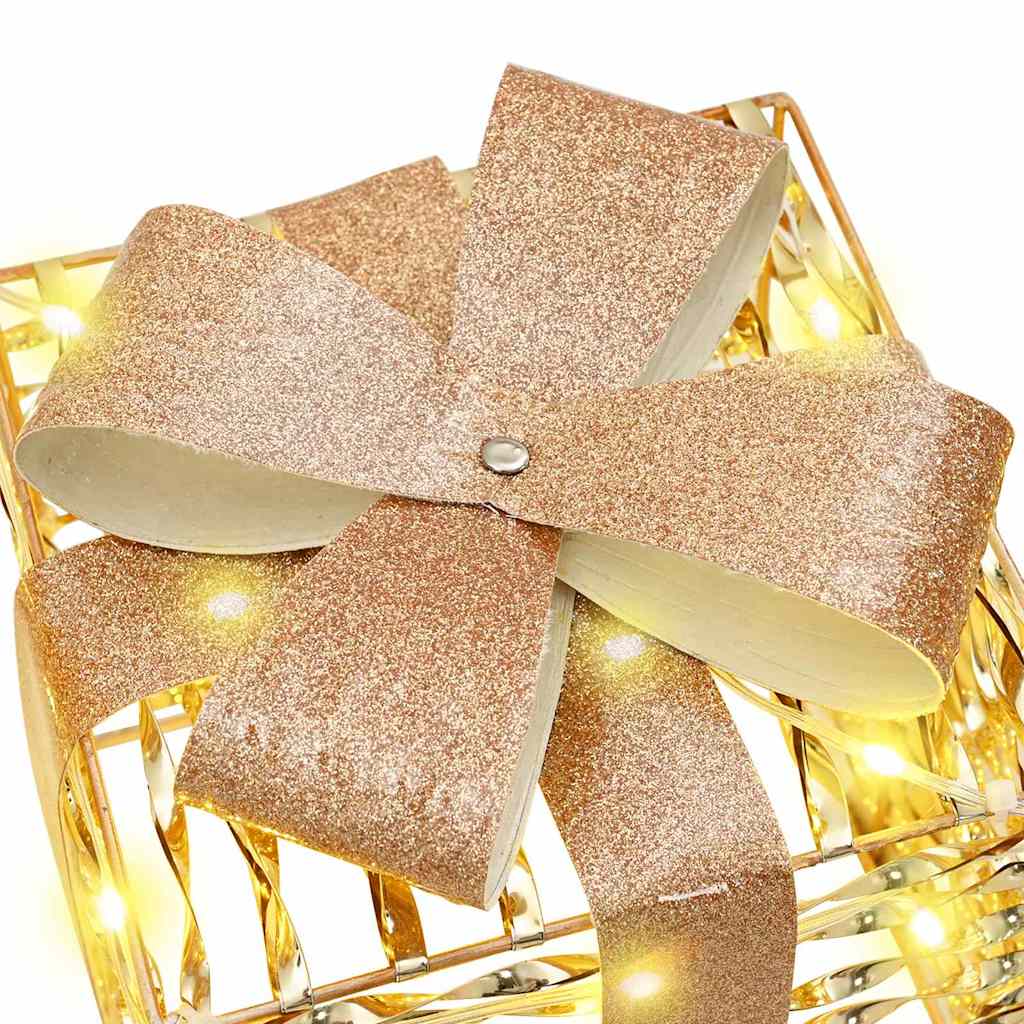 vidaXL Gift Box with 60 LEDs 3 pcs Warm white 20 x 20 x 20 cm PET