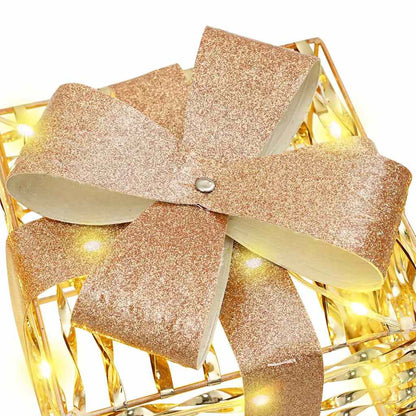 vidaXL Gift Box with 60 LEDs 3 pcs Warm white 20 x 20 x 20 cm PET