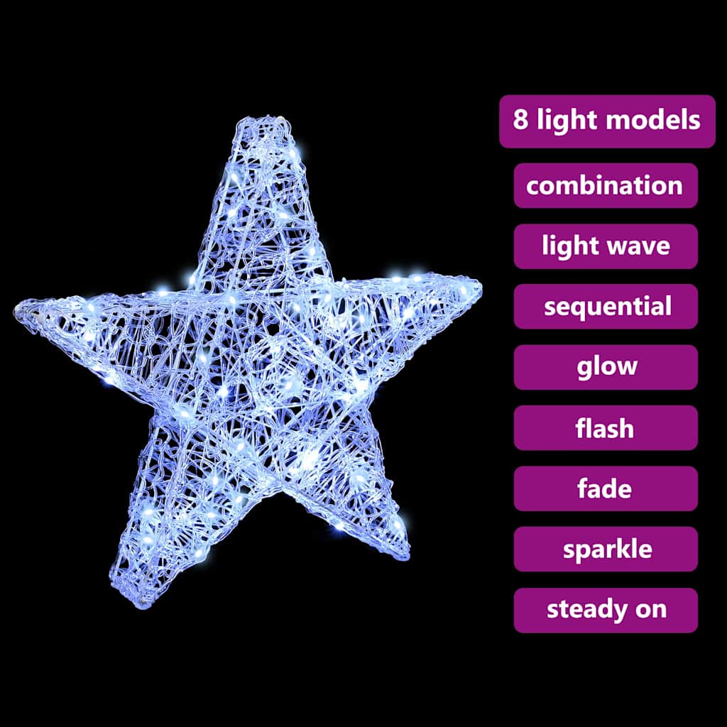 vidaXL 3D Star with 50 LEDs Cold white 55 x 53.5 x 10 cm Acrylic