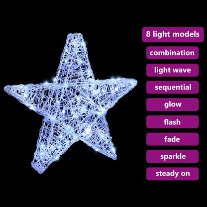 vidaXL 3D Star with 50 LEDs Cold white 55 x 53.5 x 10 cm Acrylic