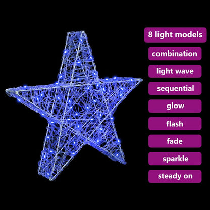 vidaXL 3D Star with 50 LEDs Blue 55 x 53.5 x 10 cm Acrylic