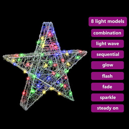vidaXL 3D Star with 50 LEDs Multicolour 55 x 53.5 x 10 cm Acrylic