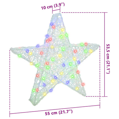 vidaXL 3D Star with 50 LEDs Multicolour 55 x 53.5 x 10 cm Acrylic