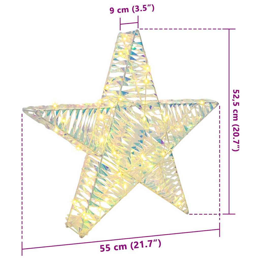 vidaXL 3D Star with 50 LEDs Warm white 55 x 52.5 x 9 cm PET