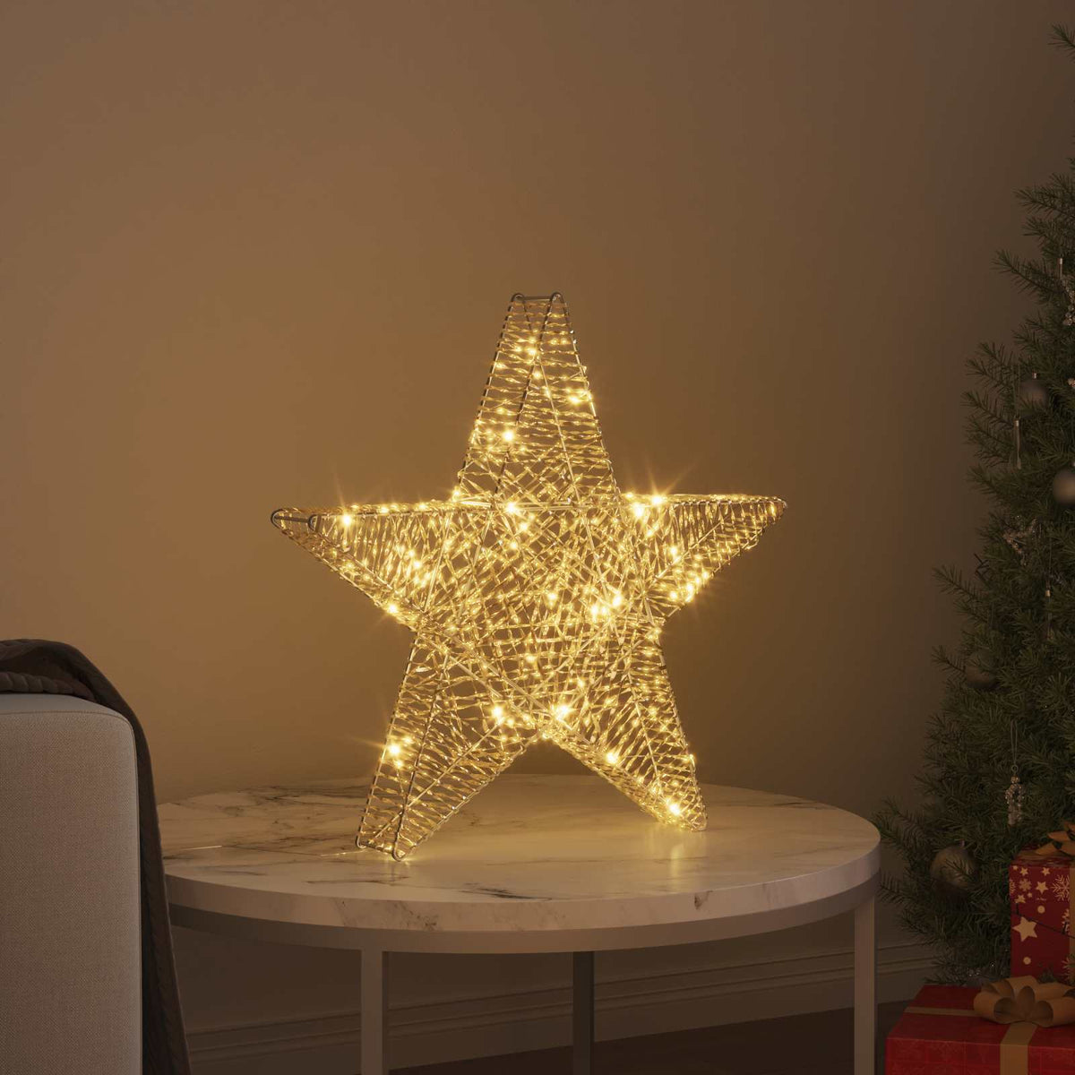 vidaXL 3D Star 50 LEDs Warm white 55 x 52.5 x 9 cm PET