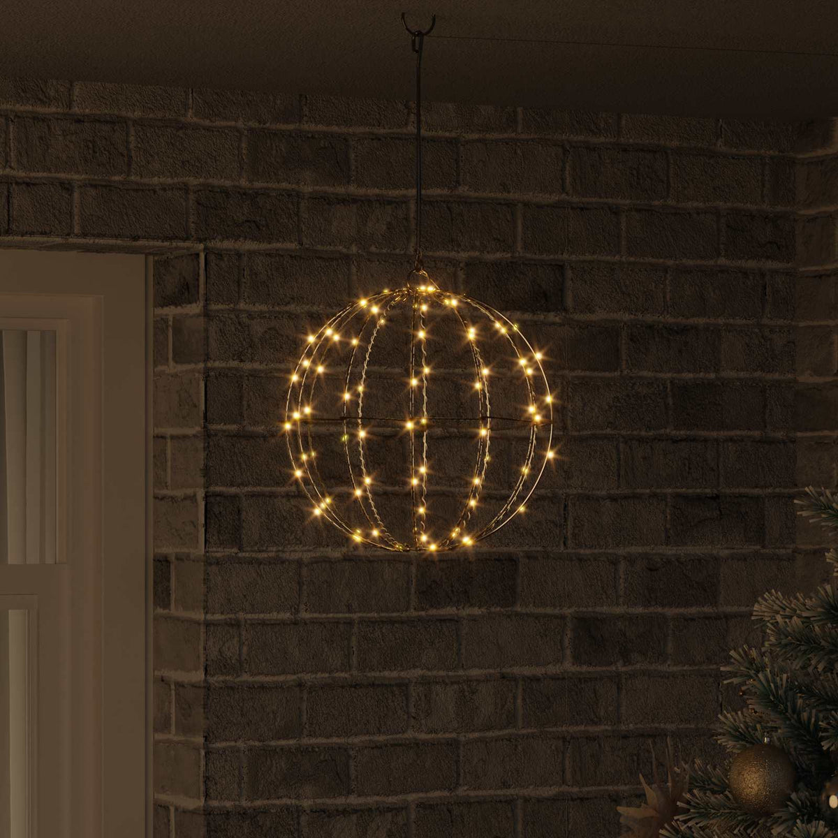 vidaXL Ball Warm white 30 x 30 x 32 cm Metal 96 LEDs
