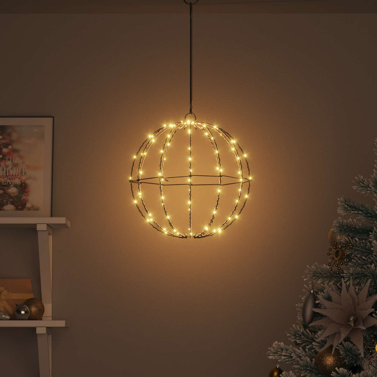 vidaXL Ball Warm white 30 x 30 x 32 cm Metal 96 LEDs