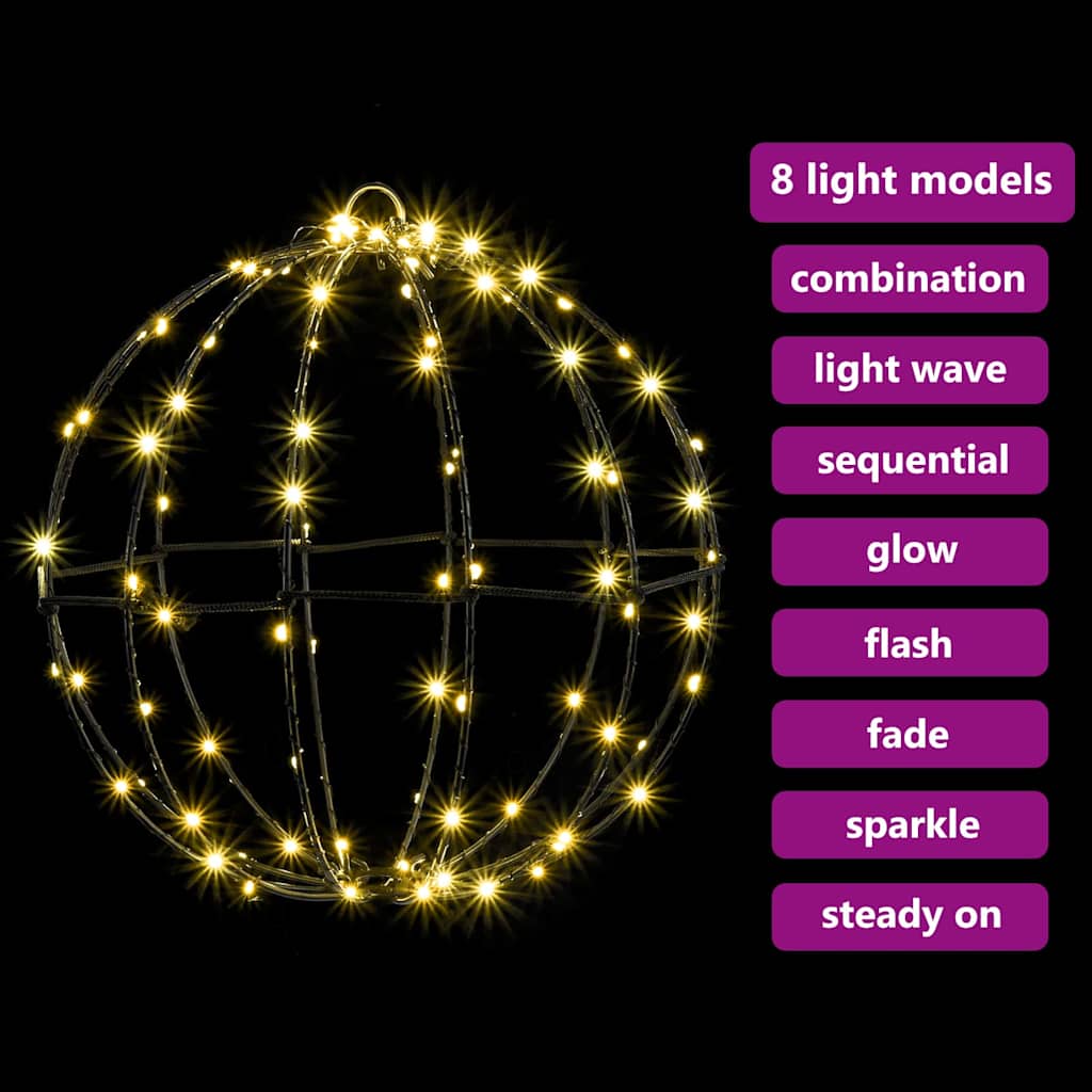 vidaXL Ball Warm white 30 x 30 x 32 cm Metal 96 LEDs