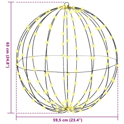 vidaXL Ball with 384 LEDs 2 pcs Warm white 59.5 x 59.5 x 63 cm Metal