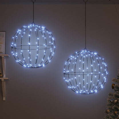 vidaXL Ball 2 pcs Cold white 50 x 50 x 52 cm Metal 320 LEDs