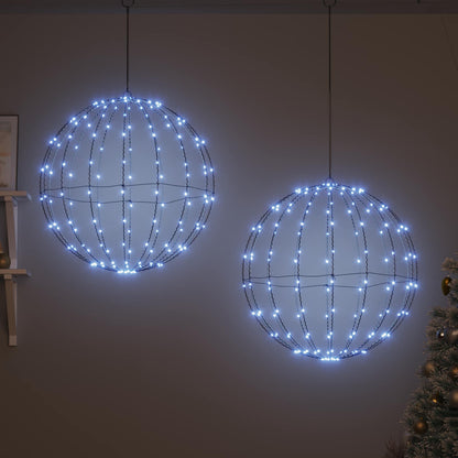 vidaXL Ball 2 pcs Cold white 60 x 60 x 62 cm Metal 384 LEDs