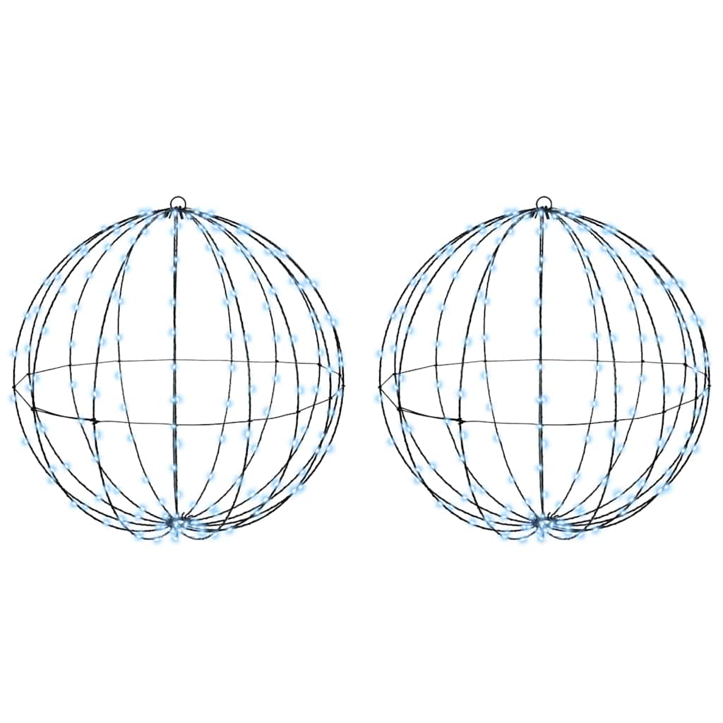 vidaXL Ball 2 pcs Cold white 60 x 60 x 62 cm Metal 384 LEDs