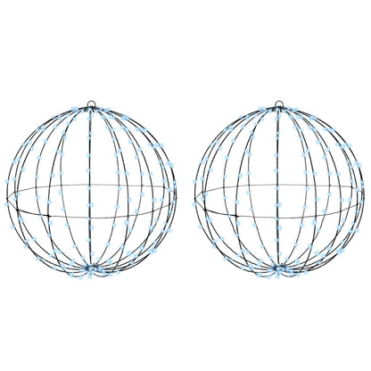 vidaXL Ball 2 pcs Cold white 60 x 60 x 62 cm Metal 384 LEDs