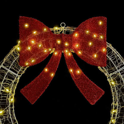 vidaXL Wreath with 60 LEDs Warm white 76 x 76 x8.5 cm Acrylic