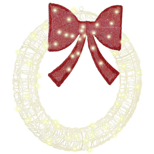 vidaXL Wreath with 60 LEDs Warm white 75 cm Acrylic