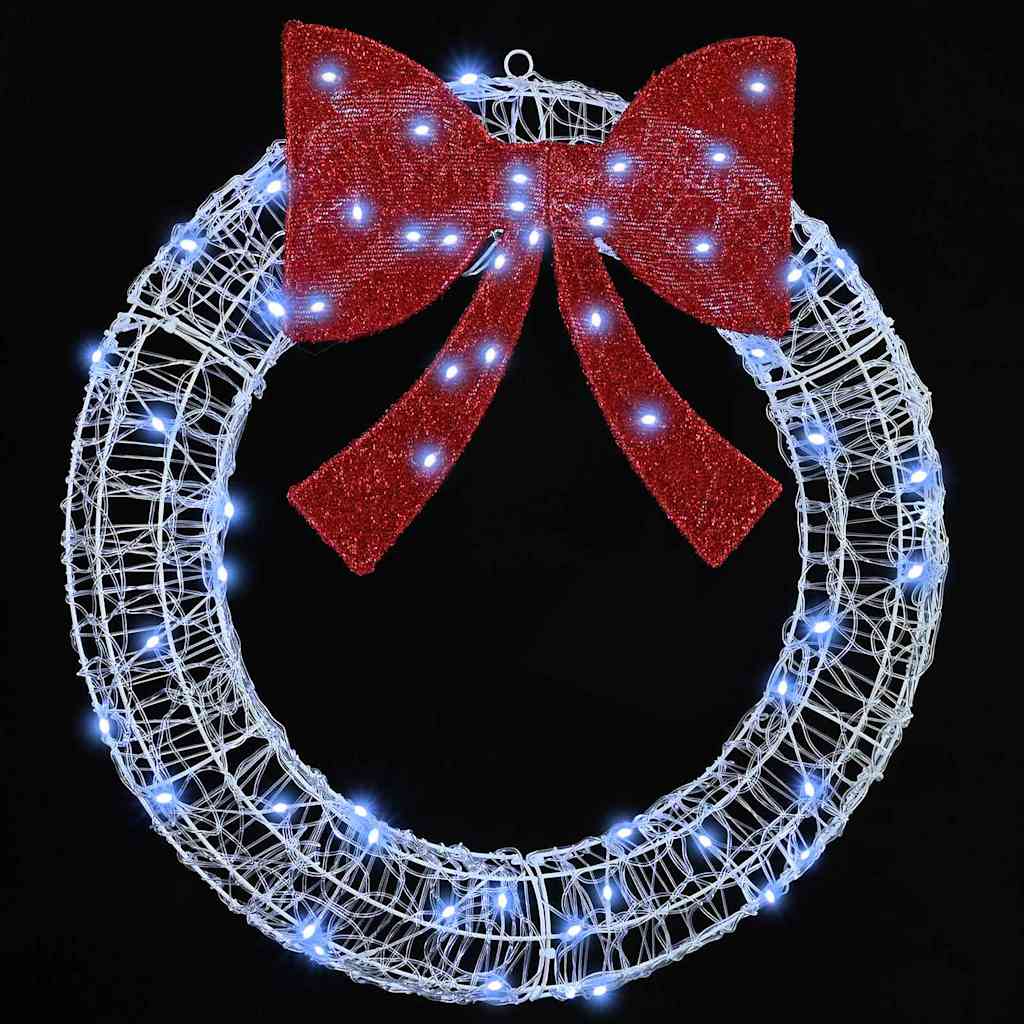 vidaXL Wreath with 60 LEDs Cold white 76 x 76 x8.5 cm Acrylic