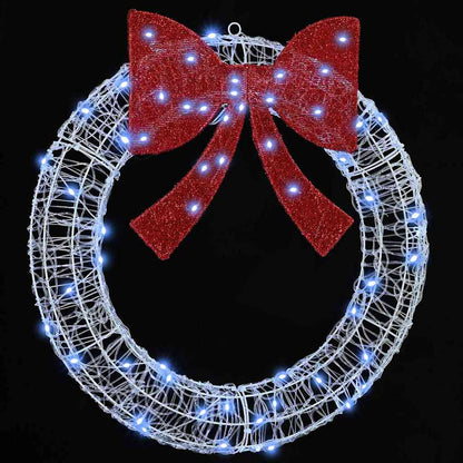 vidaXL Wreath with 60 LEDs Cold white 76 x 76 x8.5 cm Acrylic