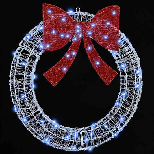 vidaXL Wreath with 60 LEDs Cold white 75 cm Acrylic
