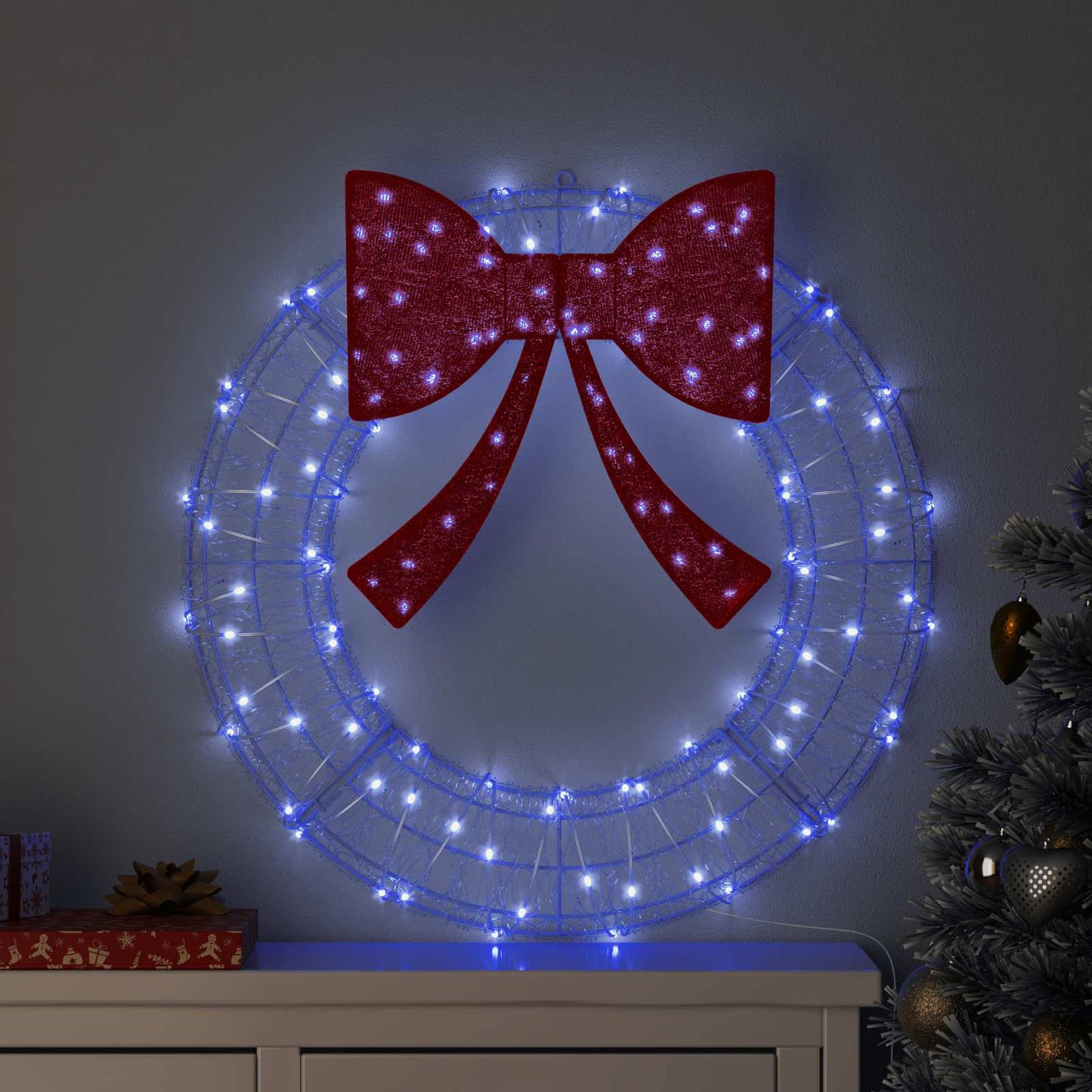 vidaXL Wreath with 60 LEDs Blue 76 x 76 x8.5 cm Acrylic