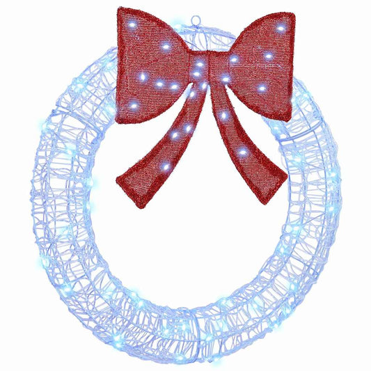 vidaXL Wreath with 60 LEDs Blue 75 cm Acrylic