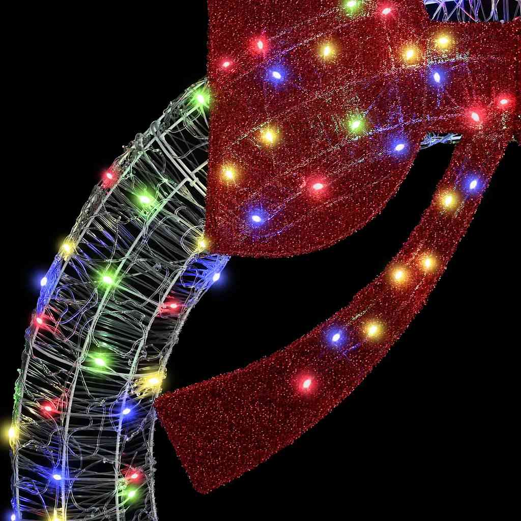 vidaXL Wreath with 60 LEDs Multicolour 76 x 76 x8.5 cm Acrylic