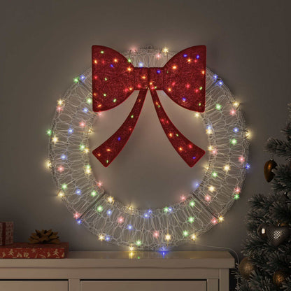 vidaXL Wreath with 60 LEDs Multicolour 76 x 76 x8.5 cm Acrylic
