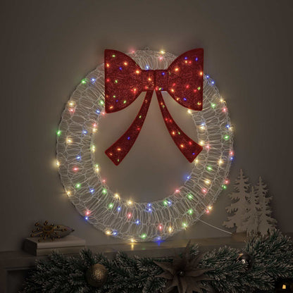 vidaXL Wreath with 60 LEDs Multicolour 76 x 76 x8.5 cm Acrylic
