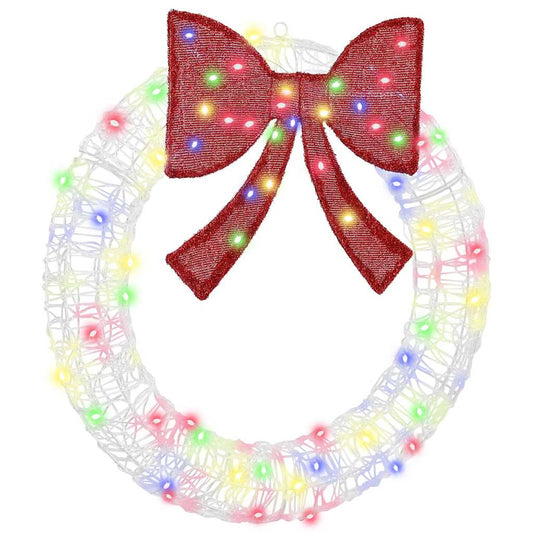 vidaXL Wreath with 60 LEDs Multicolour 75 cm Acrylic