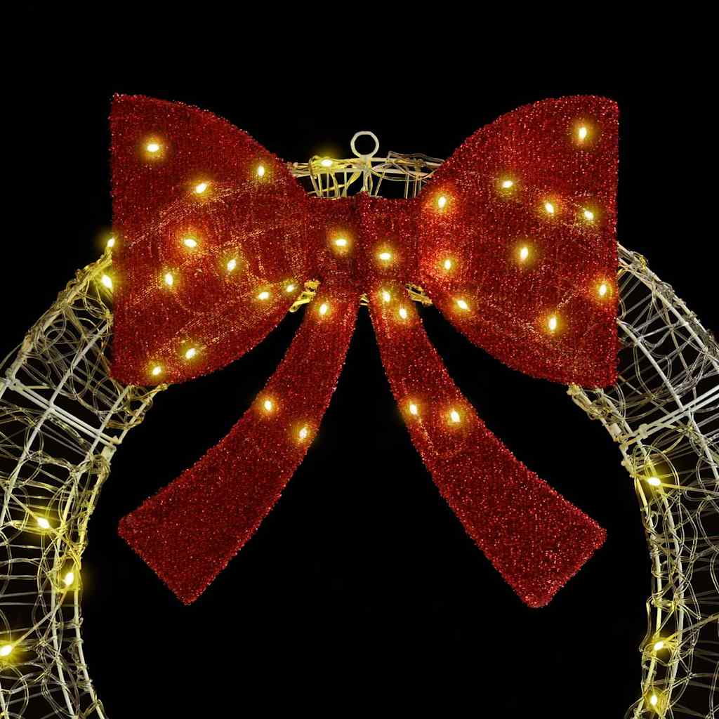vidaXL Wreath with 80 LEDs Warm white 92 x 92 x 9.5 cm Acrylic
