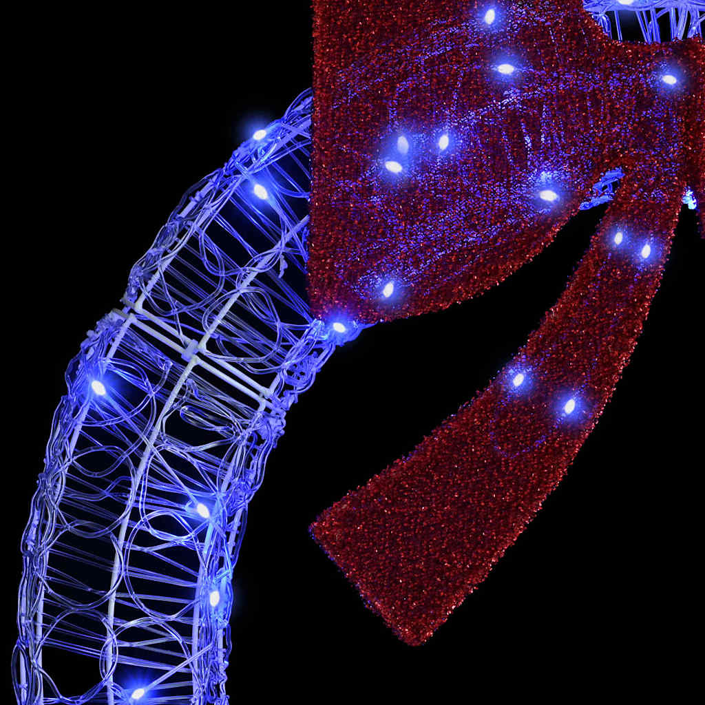 vidaXL Wreath with 80 LEDs Blue 92 x 92 x 9.5 cm Acrylic