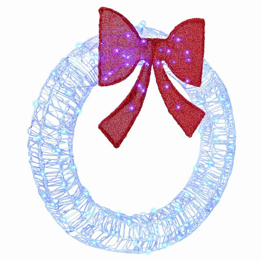 vidaXL Wreath with 80 LEDs Blue 90 cm Acrylic