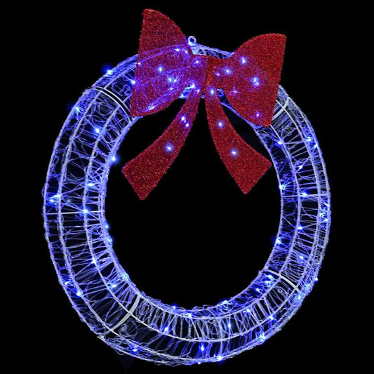 vidaXL Wreath with 80 LEDs Blue 90 cm Acrylic