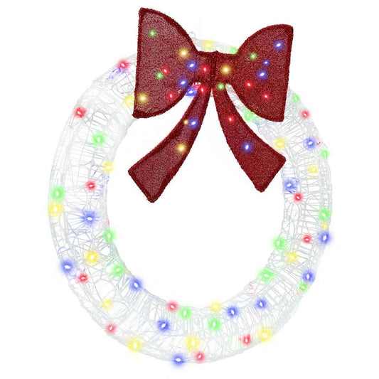 vidaXL Wreath with 80 LEDs Multicolour 90 cm Acrylic