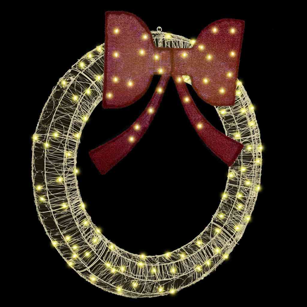 vidaXL Wreath with 150 LEDs Warm white 120 cm Acrylic